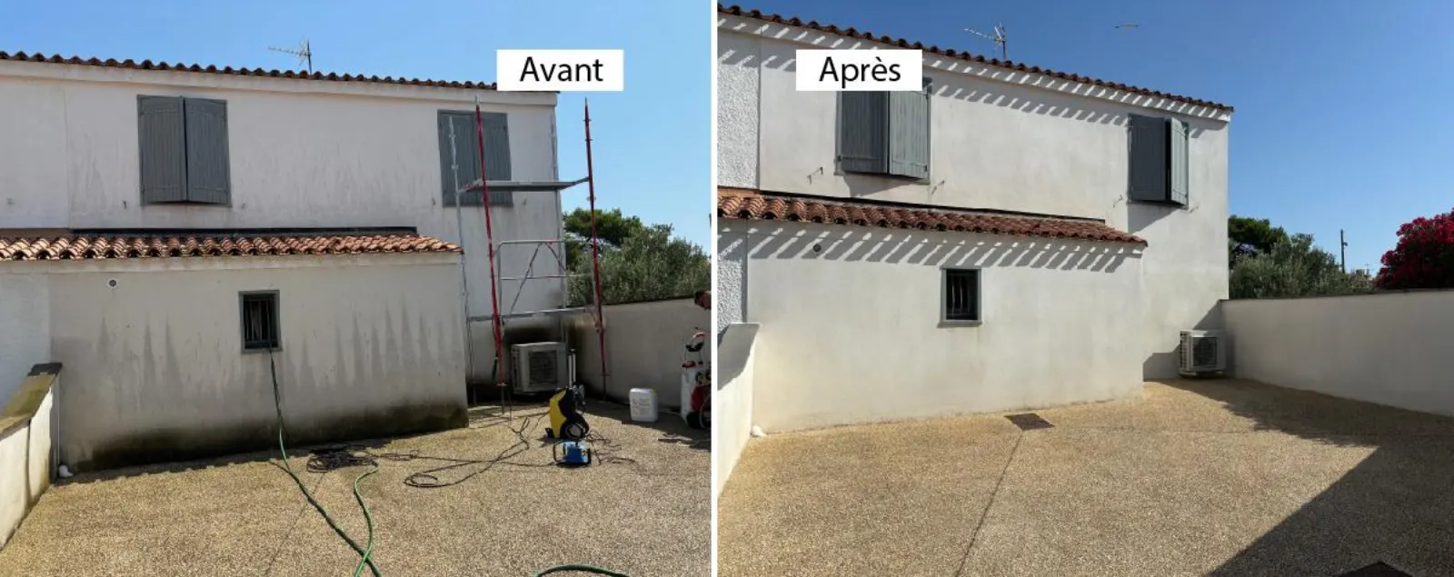 Nettoyage de façade, traitement fongicide